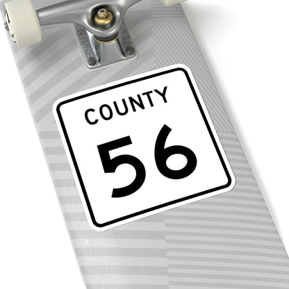 County 56 square (Minnesota) (Road Sign) STICKER Vinyl Kiss-Cut Decal