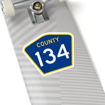 County 134 MN (Minnesota) (Road Sign) STICKER Vinyl Kiss-Cut Decal