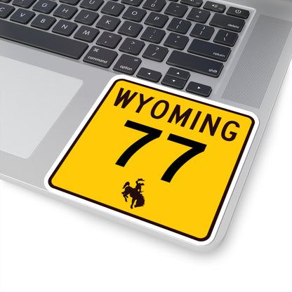 WY-77 (Wyoming) (Road Sign) STICKER Vinyl Kiss-Cut Decal