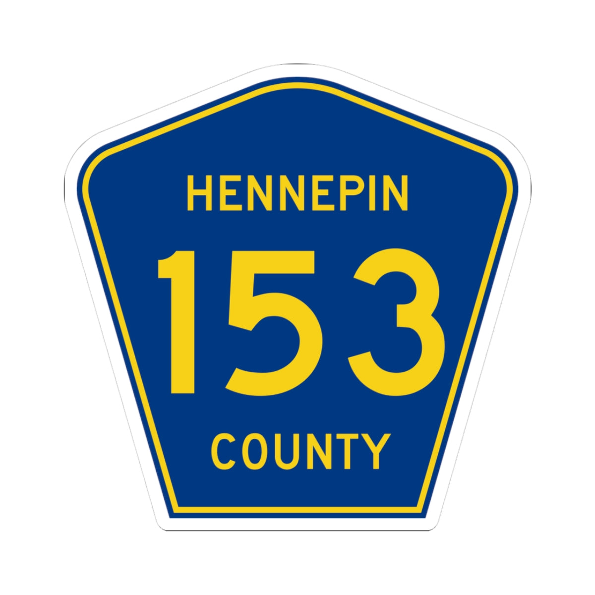 Hennepin County 153 (Minnesota) (Road Sign) STICKER Vinyl Kiss-Cut Decal