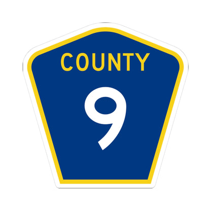 County 9 MN (Minnesota) (Road Sign) STICKER Vinyl Kiss-Cut Decal