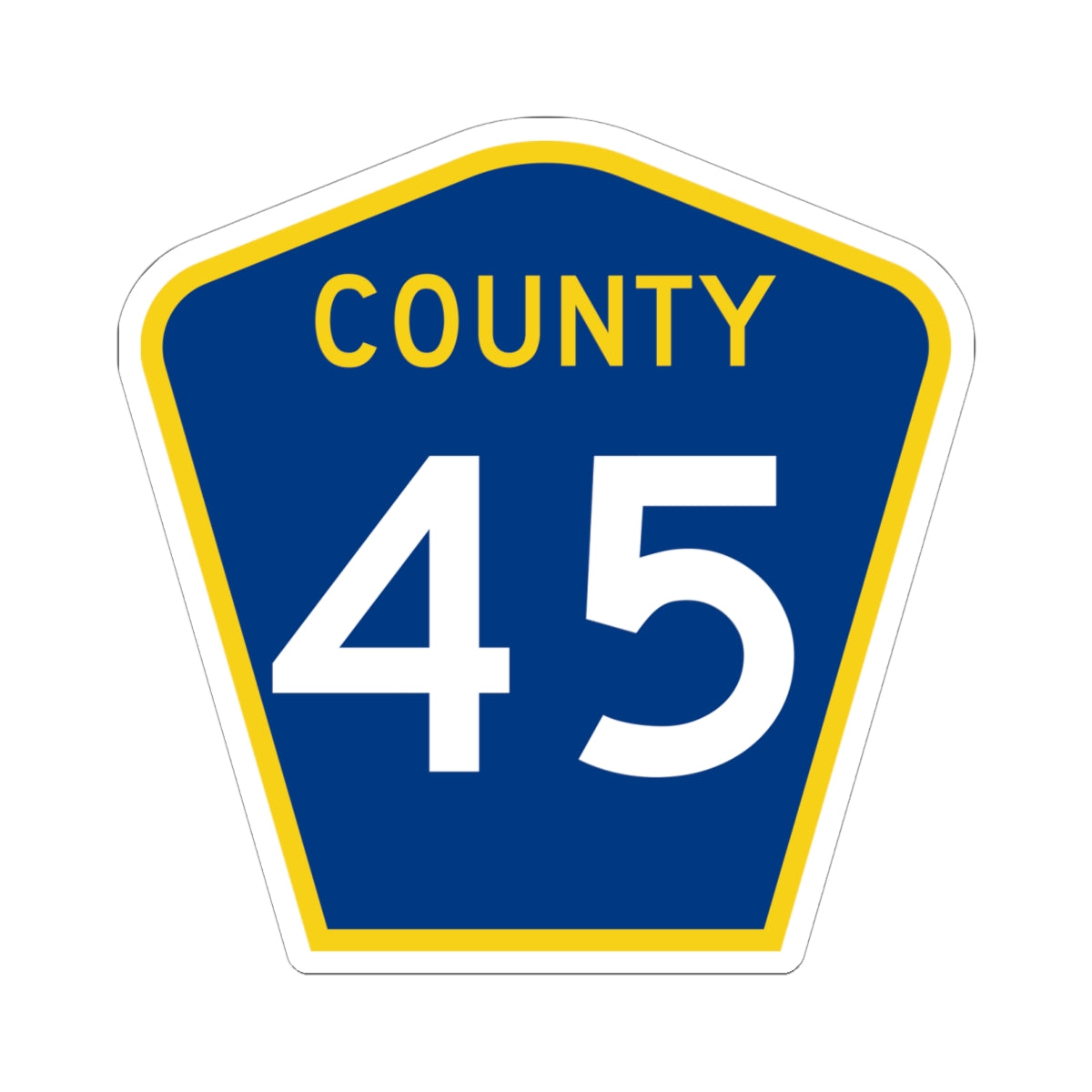 County 45 MN (Minnesota) (Road Sign) STICKER Vinyl Kiss-Cut Decal