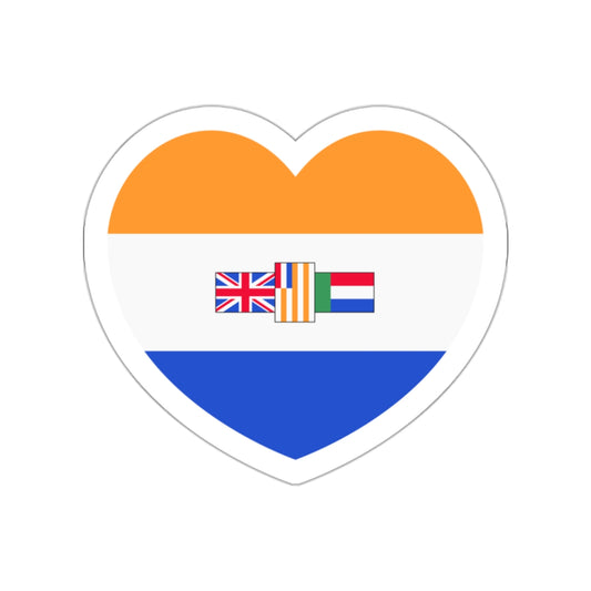 Heart Flag of South Africa 1982-1994 - STICKER Vinyl Die-Cut Decal