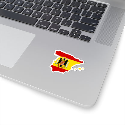 Flag-map of Spain 1938-1945 (Spain) STICKER Vinyl Kiss-Cut Decal