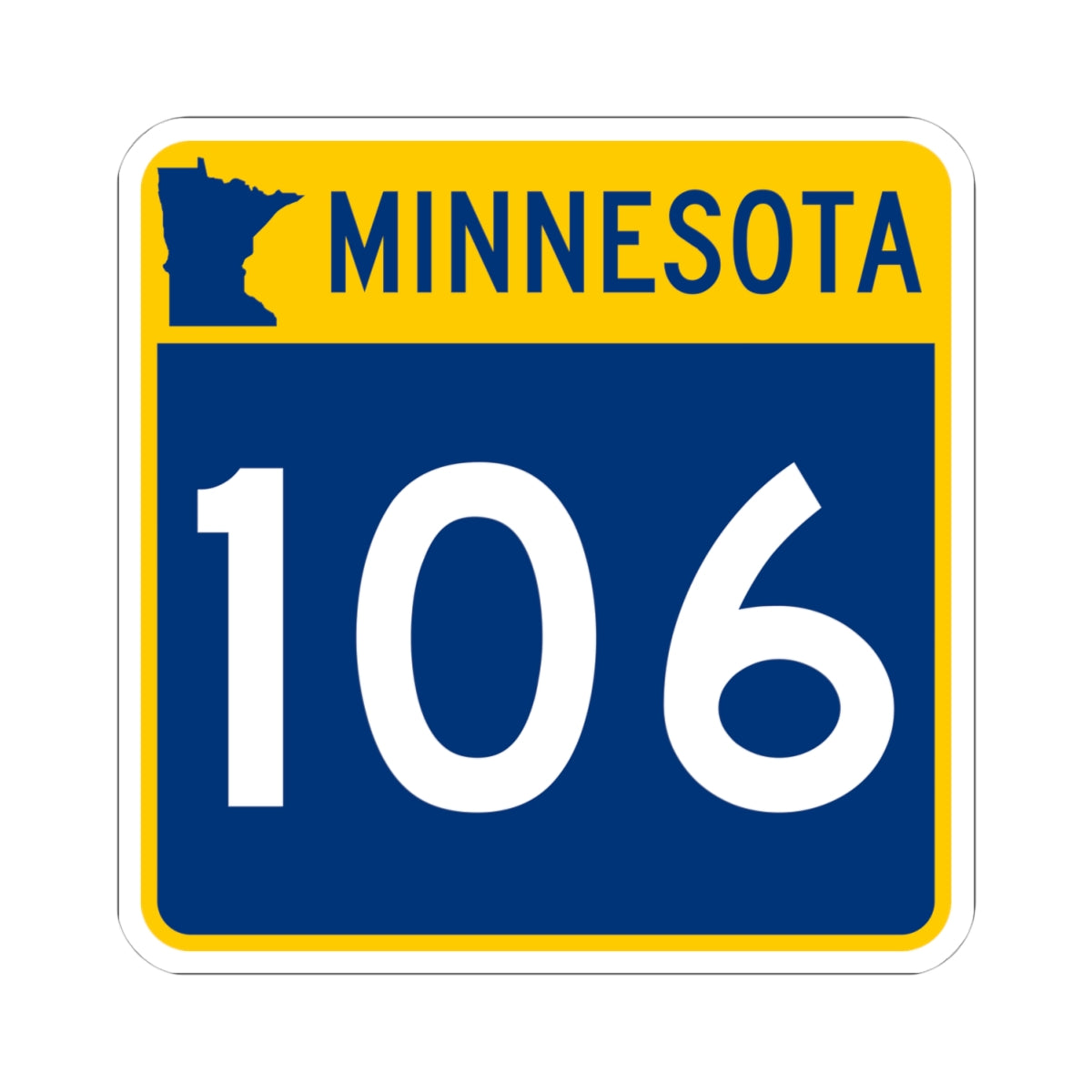 MN-106 (Minnesota) (Road Sign) STICKER Vinyl Kiss-Cut Decal