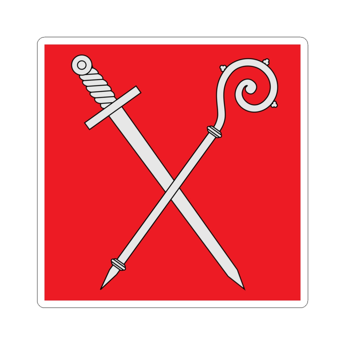 Flag of Diocese of Sion (Switzerland) STICKER Vinyl Kiss-Cut Decal