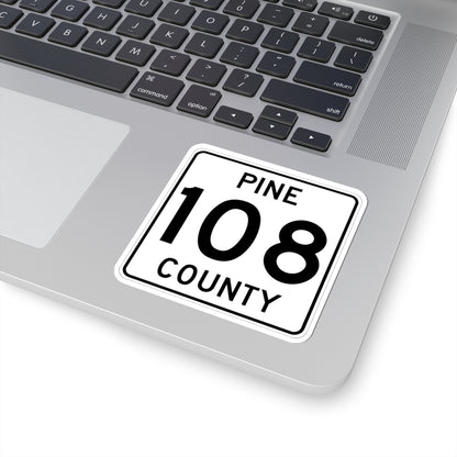 Pine County Route 108 MN (Minnesota) (Road Sign) STICKER Vinyl Kiss-Cut Decal