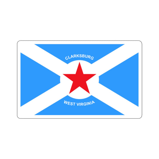 Flag of Clarksburg, West Virginia - STICKER Vinyl Kiss-Cut Decal