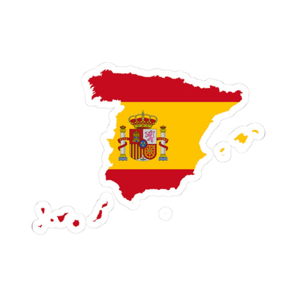 Flag-map of Spain  Canary Islands (Spain) STICKER Vinyl Kiss-Cut Decal
