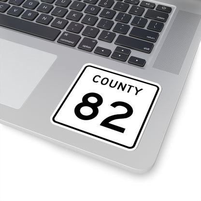 County 82 square (Minnesota) (Road Sign) STICKER Vinyl Kiss-Cut Decal