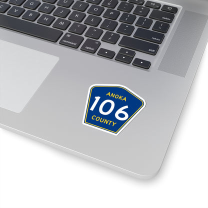 Anoka County 106 (Minnesota) (Road Sign) STICKER Vinyl Kiss-Cut Decal