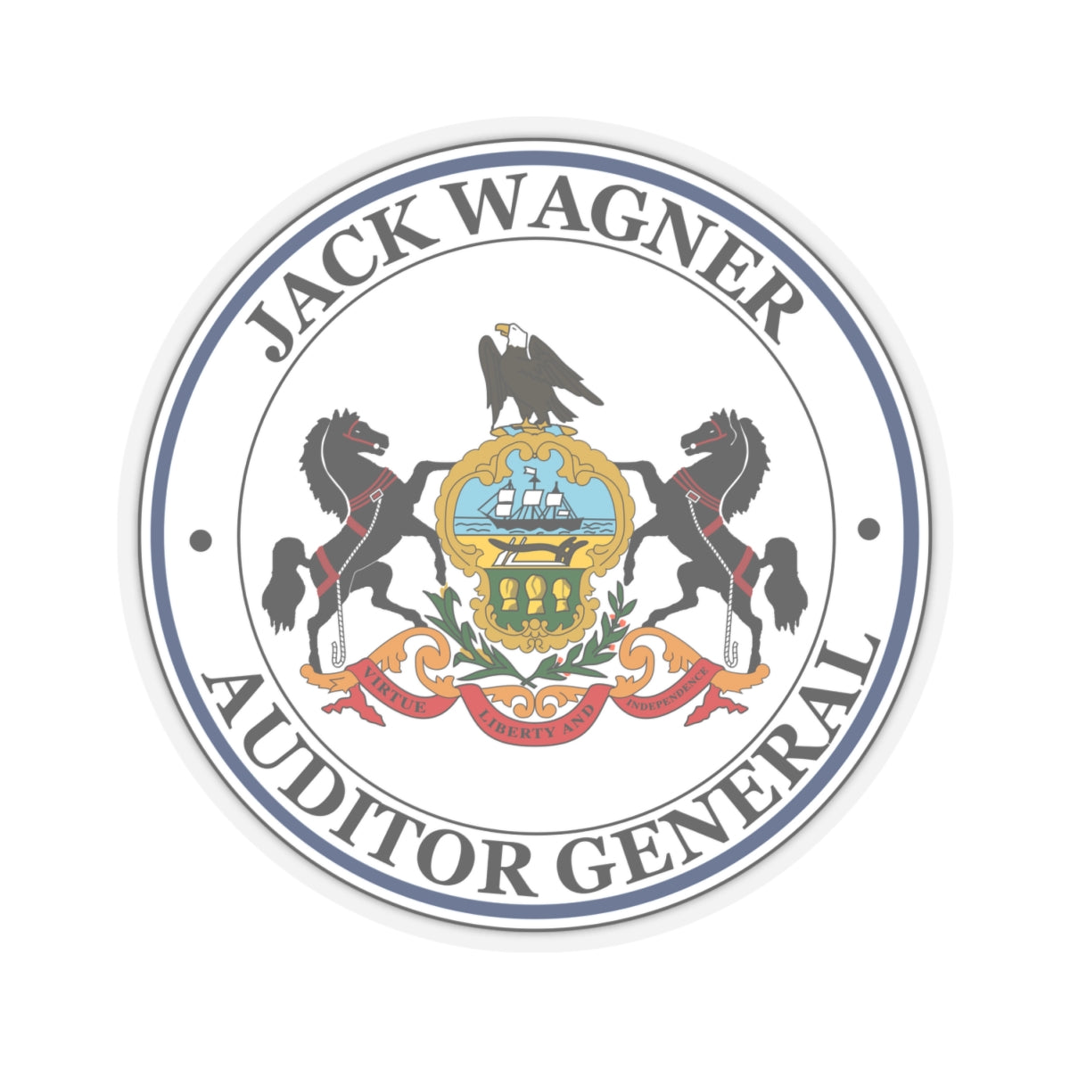 Seal of the Auditor General of Pennsylvania Jack Wagner - STICKER Vinyl Kiss-Cut Decal