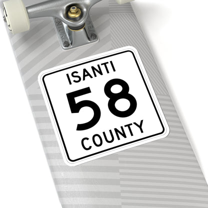 Isanti County 58 MN (Minnesota) (Road Sign) STICKER Vinyl Kiss-Cut Decal
