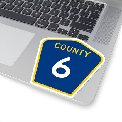 County 6 MN (Minnesota) (Road Sign) STICKER Vinyl Kiss-Cut Decal