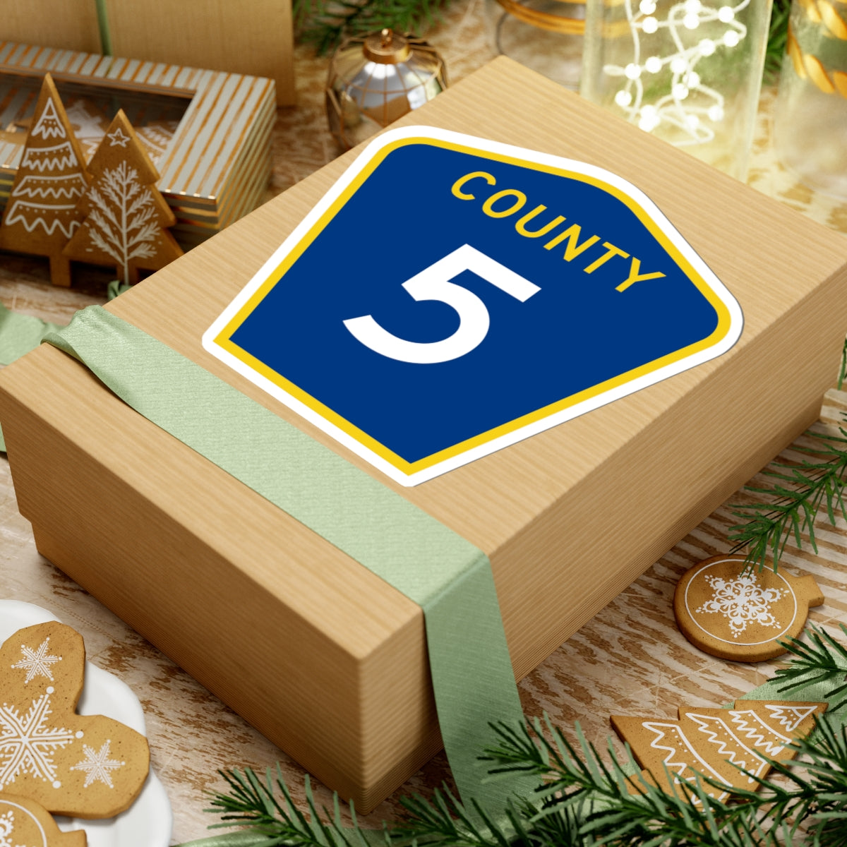 County 5 MN (Minnesota) (Road Sign) STICKER Vinyl Kiss-Cut Decal