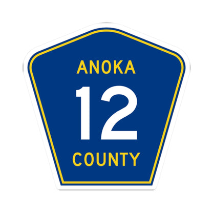 Anoka County 12 (Minnesota) (Road Sign) STICKER Vinyl Kiss-Cut Decal