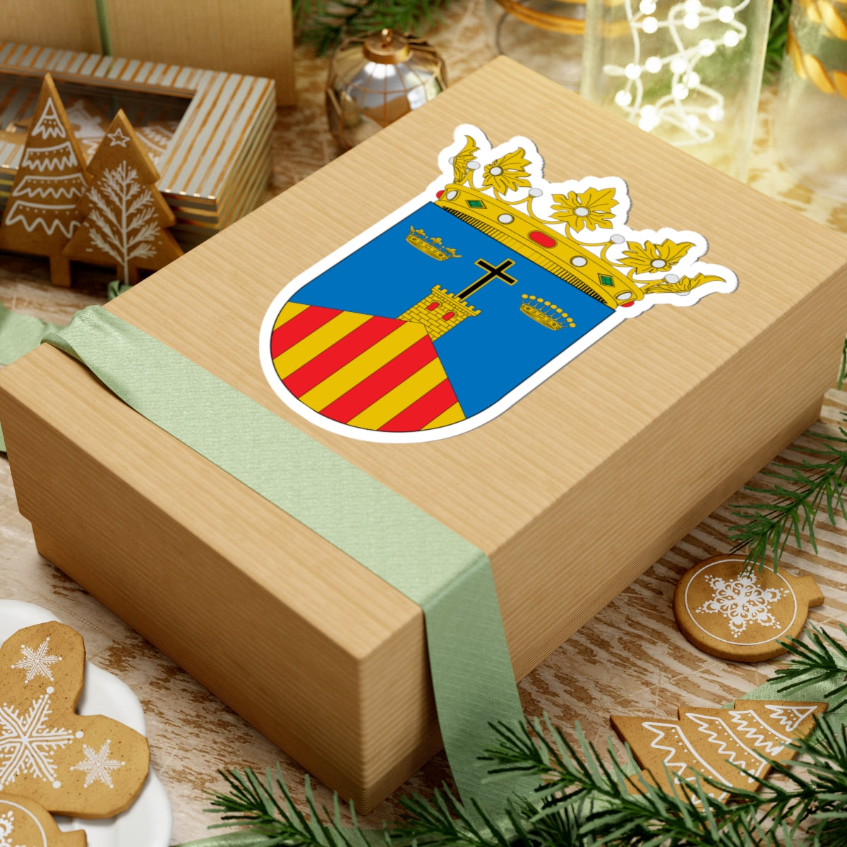 Escudo de Malón (Spain) (Coat of Arms) STICKER Vinyl Kiss-Cut Decal
