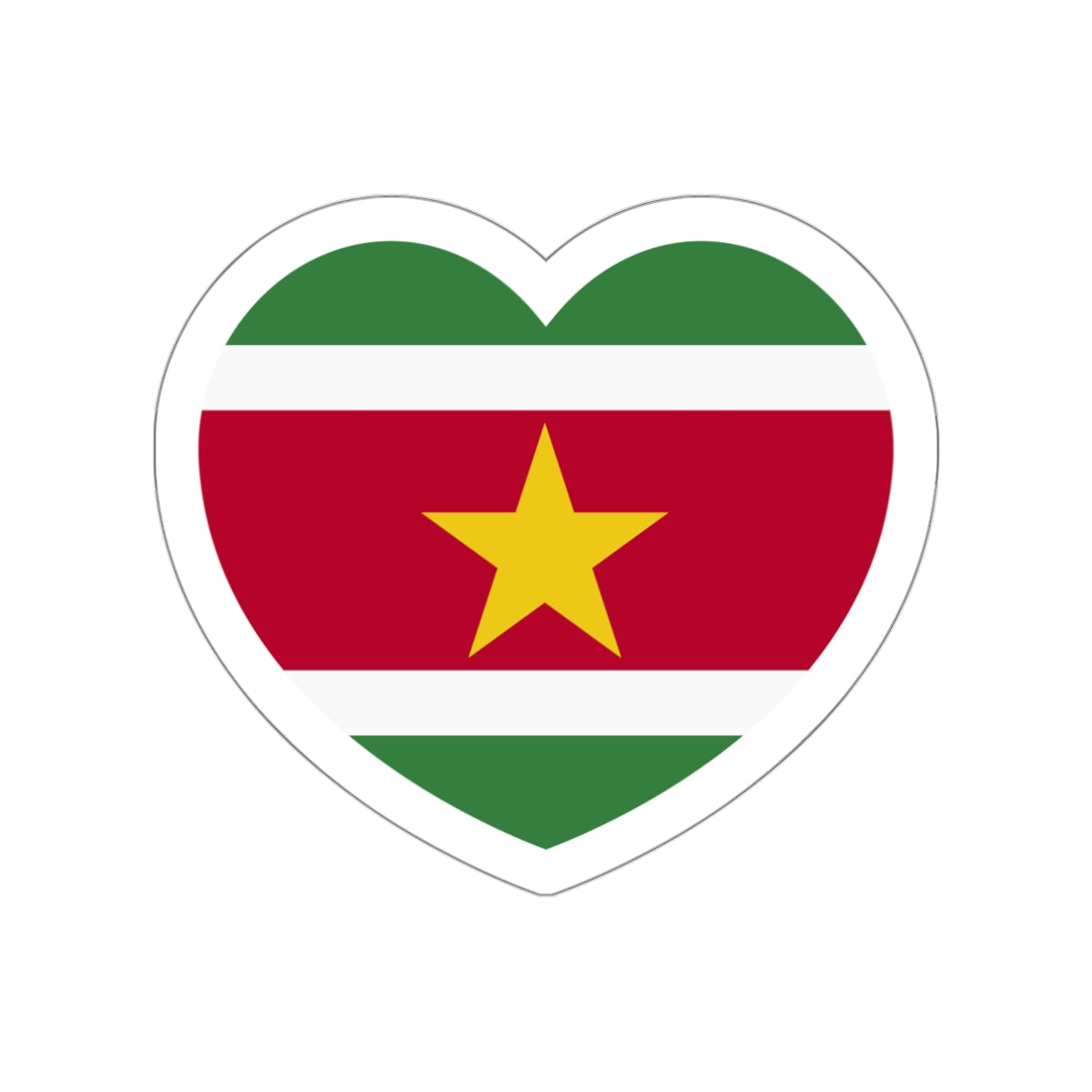 Heart Flag of Suriname - STICKER Vinyl Die-Cut Decal