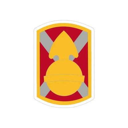 107th Artillery Brigade (U.S. Army) REVERSE PRINT Transparent Die-Cut STICKER 4 Inch Die-Cut Transparent - The Sticker Space