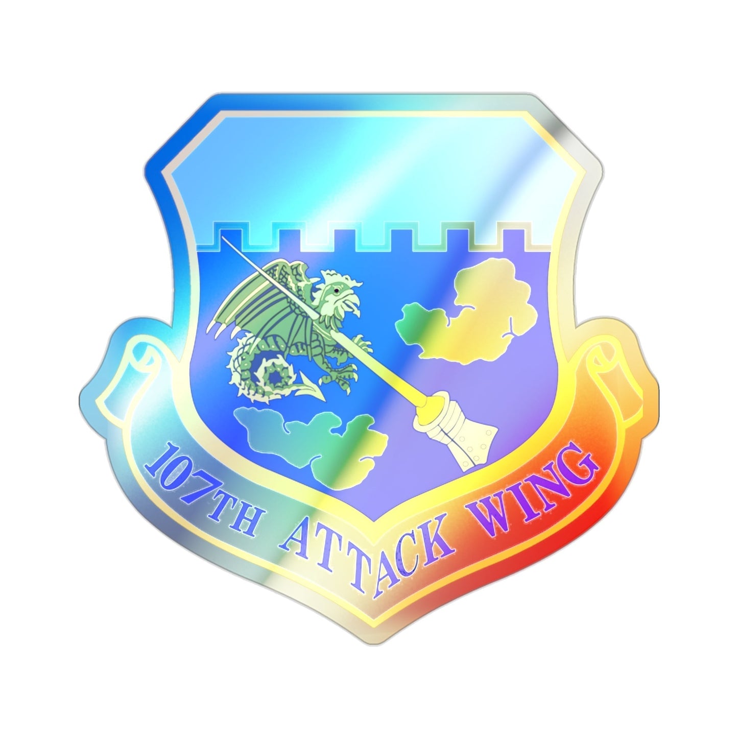 107th Attack Wing (U.S. Air Force) Holographic STICKER Die-Cut Vinyl Decal-2 Inch-The Sticker Space