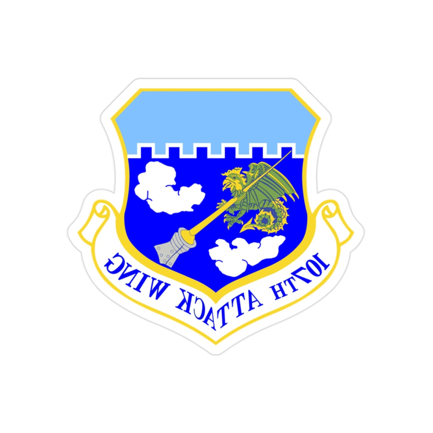 107th Attack Wing (U.S. Air Force) REVERSE PRINT Transparent STICKER-2" × 2"-The Sticker Space