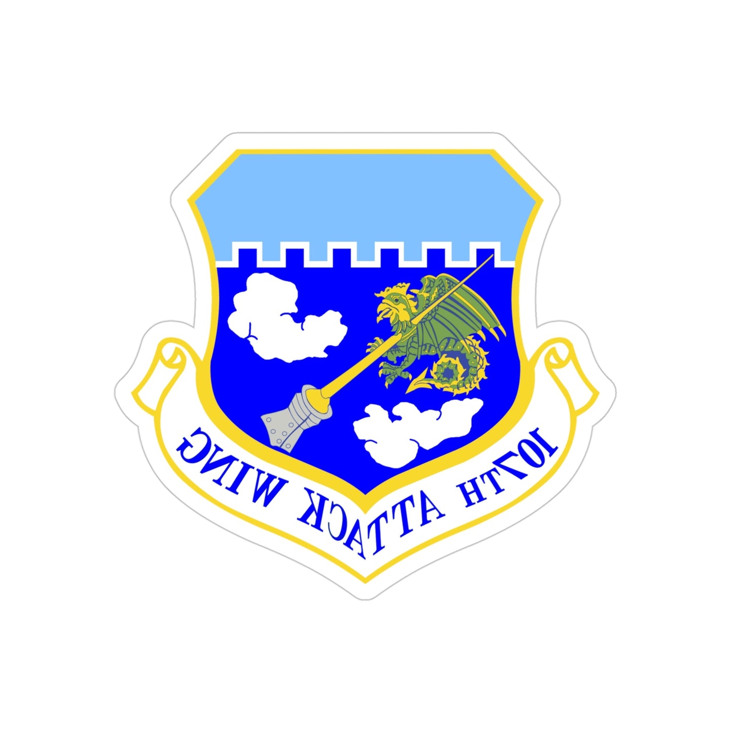 107th Attack Wing (U.S. Air Force) REVERSE PRINT Transparent STICKER-4" × 4"-The Sticker Space