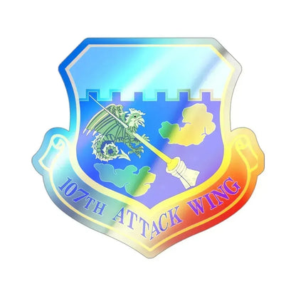 107th Attack Wing (U.S. Air Force) Holographic STICKER Die-Cut Vinyl Decal 3 Inch Holographic - The Sticker Space