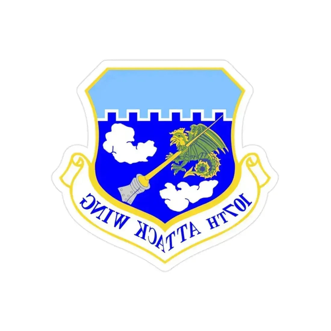 107th Attack Wing (U.S. Air Force) REVERSE PRINT Transparent Die-Cut STICKER 2 Inch Die-Cut Transparent - The Sticker Space