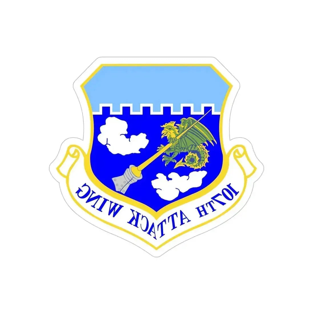 107th Attack Wing (U.S. Air Force) REVERSE PRINT Transparent Die-Cut STICKER - The Sticker Space
