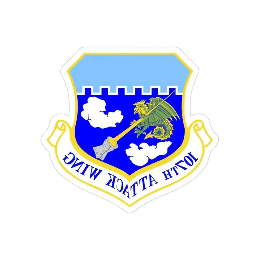 107th Attack Wing (U.S. Air Force) REVERSE PRINT Transparent Die-Cut STICKER - The Sticker Space
