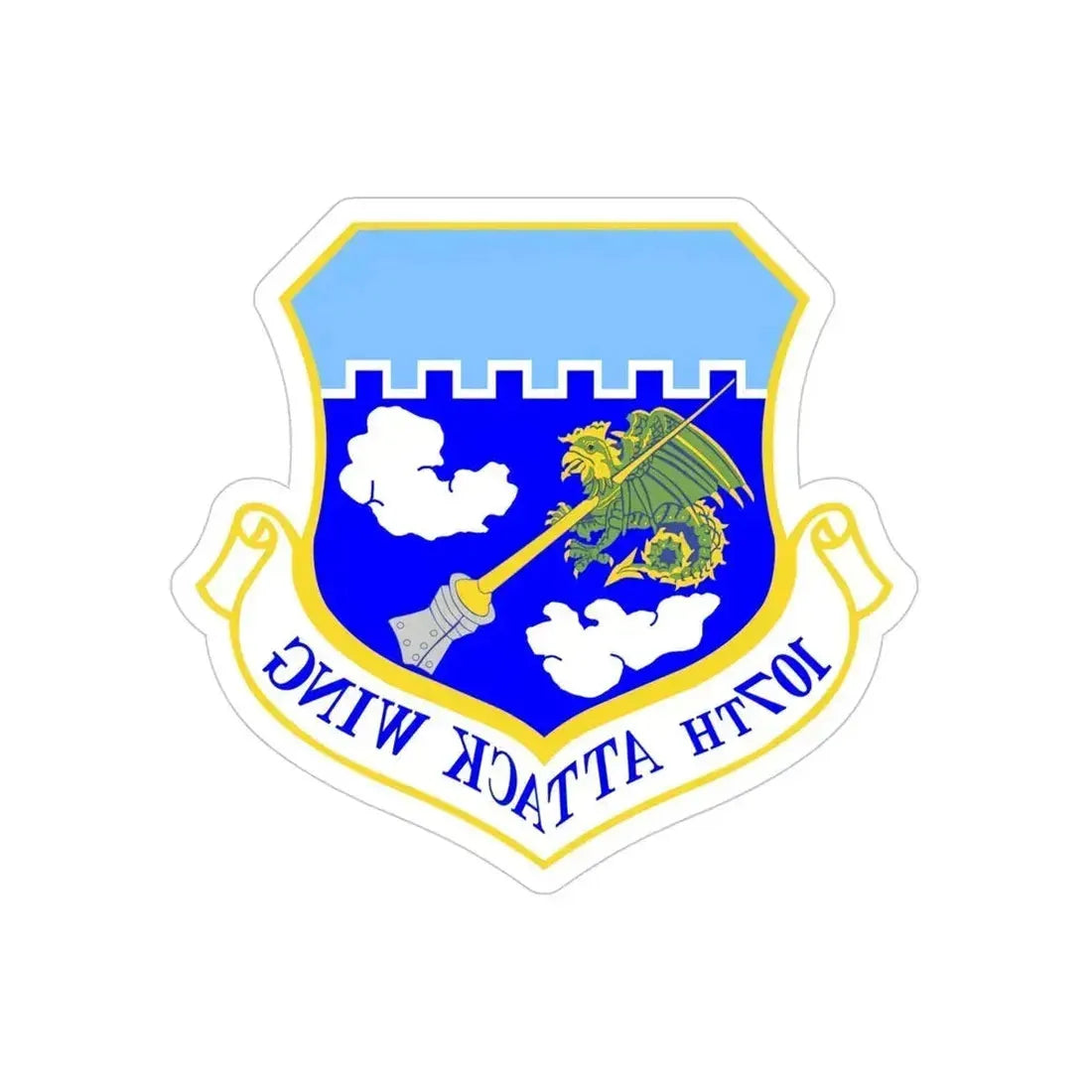 107th Attack Wing (U.S. Air Force) REVERSE PRINT Transparent Die-Cut STICKER - The Sticker Space