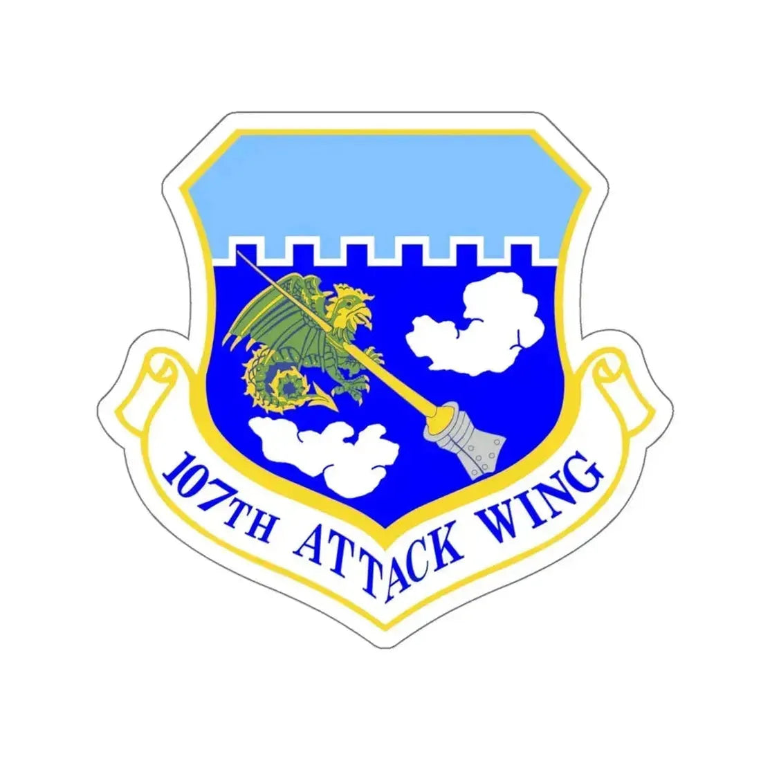 107th Attack Wing (U.S. Air Force) STICKER Vinyl Kiss-Cut Decal 6 Inch White - The Sticker Space