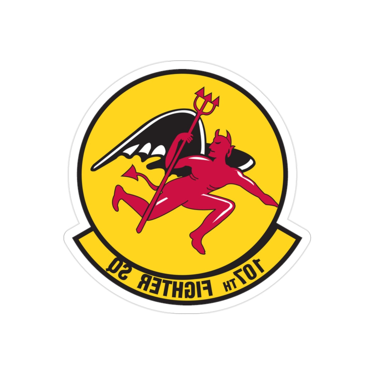 107th Fighter Squadron (U.S. Air Force) REVERSE PRINT Transparent STICKER-2" × 2"-The Sticker Space