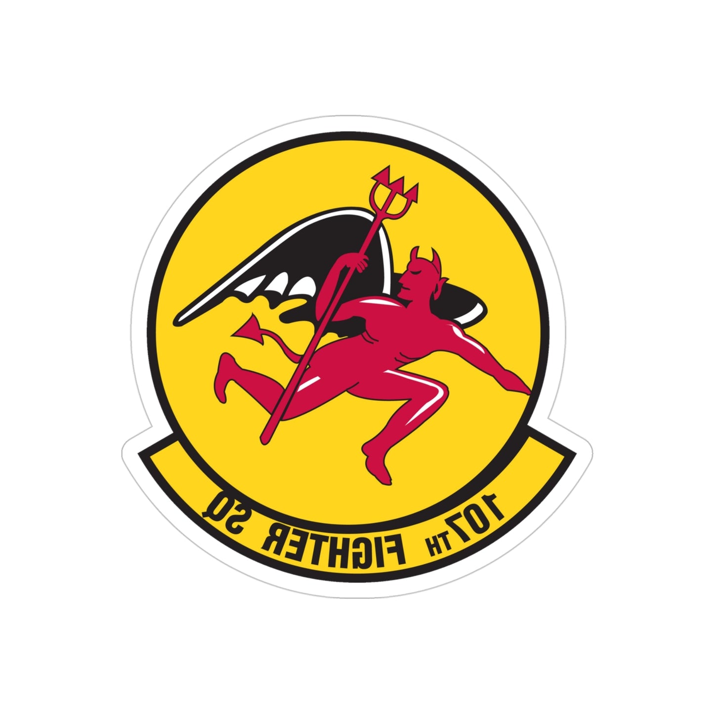 107th Fighter Squadron (U.S. Air Force) REVERSE PRINT Transparent STICKER-4" × 4"-The Sticker Space