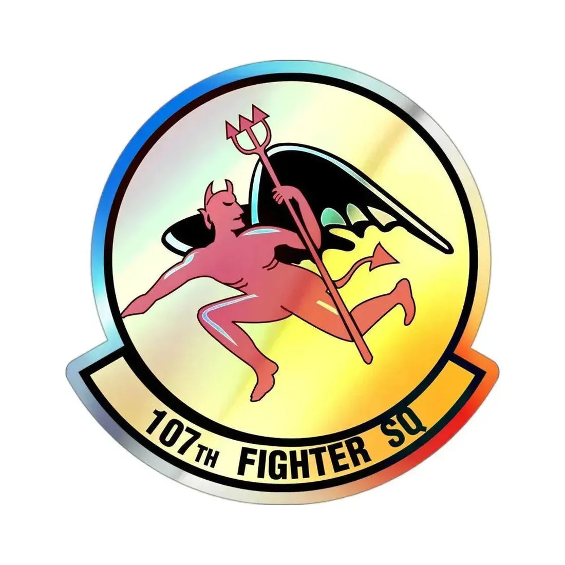 107th Fighter Squadron (U.S. Air Force) Holographic STICKER Die-Cut Vinyl Decal 3 Inch Holographic - The Sticker Space