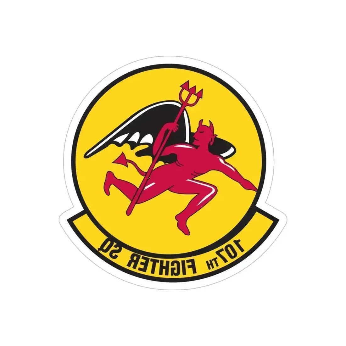 107th Fighter Squadron (U.S. Air Force) REVERSE PRINT Transparent Die-Cut STICKER 6 Inch Die-Cut Transparent - The Sticker Space