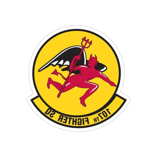 107th Fighter Squadron (U.S. Air Force) REVERSE PRINT Transparent Die-Cut STICKER 6 Inch Die-Cut Transparent - The Sticker Space