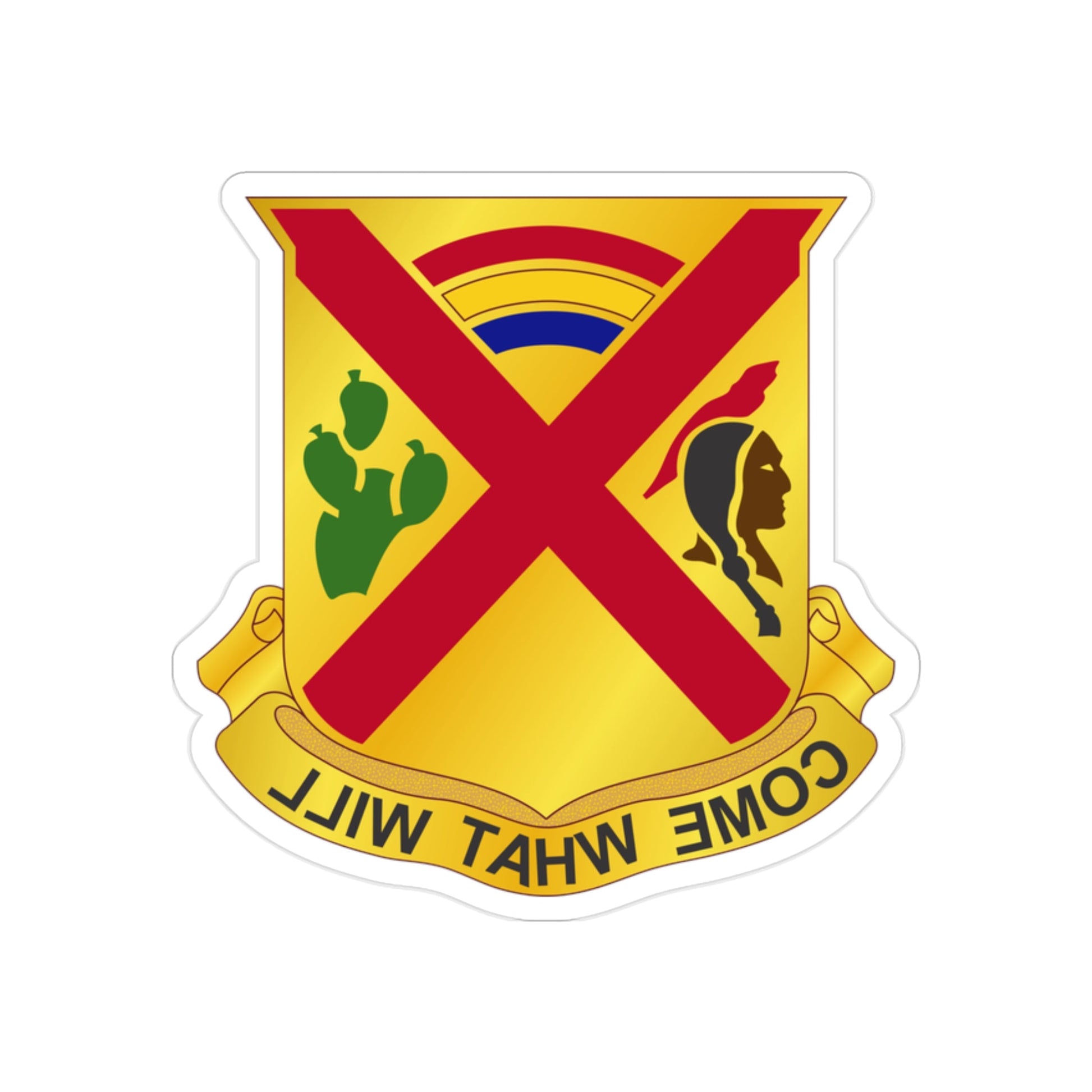 108 Cavalry Regiment (U.S. Army) REVERSE PRINT Transparent STICKER-2" × 2"-The Sticker Space