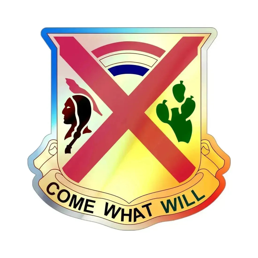 108 Cavalry Regiment (U.S. Army) Holographic STICKER Die-Cut Vinyl Decal 3 Inch Holographic - The Sticker Space