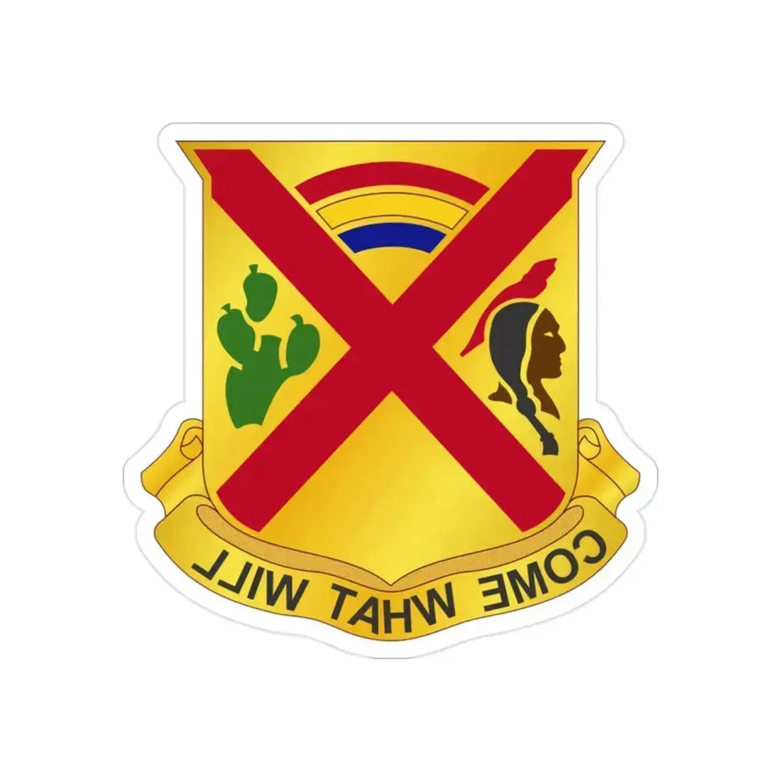108 Cavalry Regiment (U.S. Army) REVERSE PRINT Transparent Die-Cut STICKER - The Sticker Space