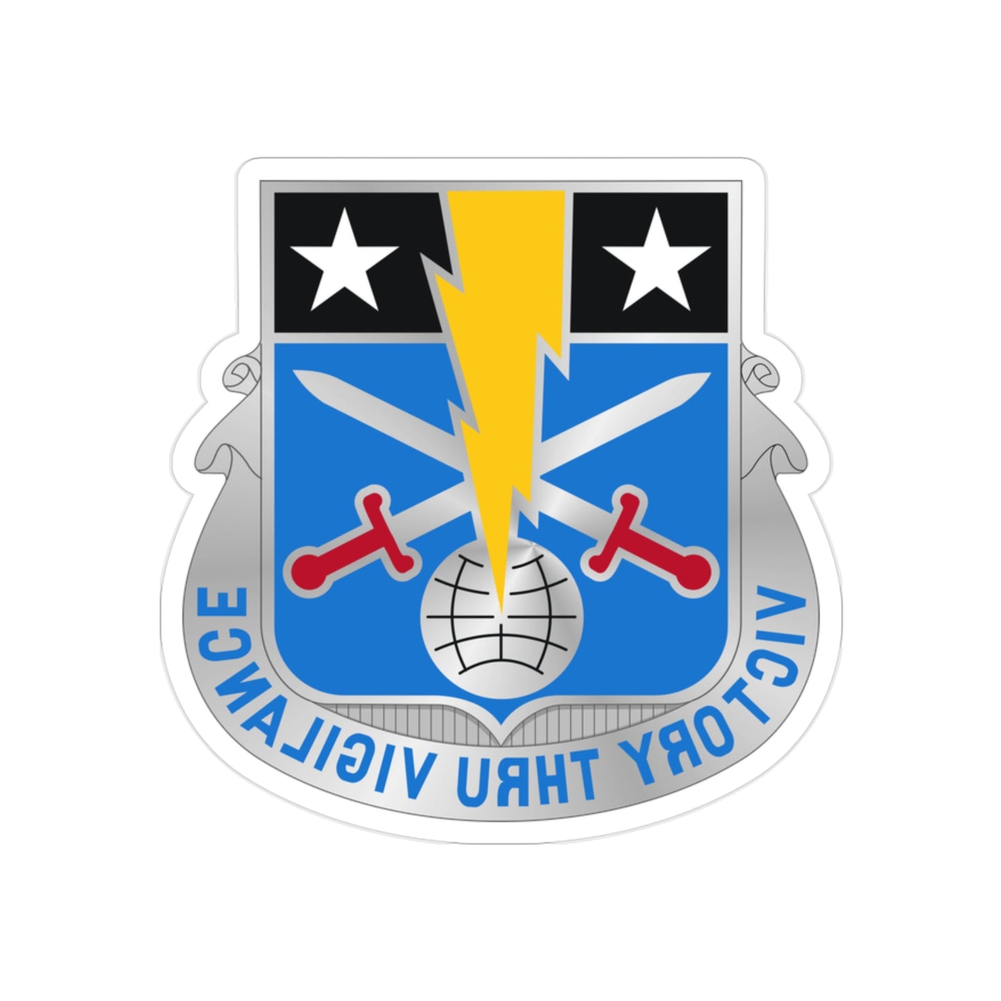 108 Military Intelligence Battalion (U.S. Army) REVERSE PRINT Transparent STICKER-2" × 2"-The Sticker Space