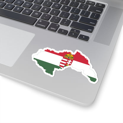 Flag-map of Hungary 1941-1945 (Hungary) STICKER Vinyl Kiss-Cut Decal