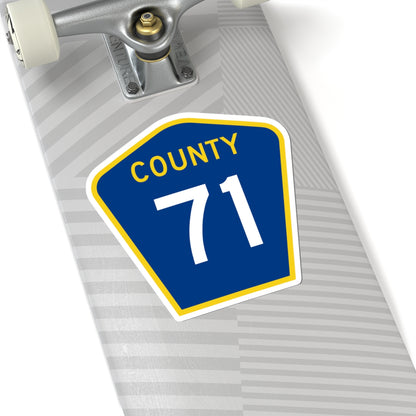 County 71 MN (Minnesota) (Road Sign) STICKER Vinyl Kiss-Cut Decal