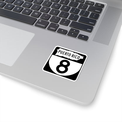 PR old 8 (Puerto Rico) (Road Sign) STICKER Vinyl Kiss-Cut Decal