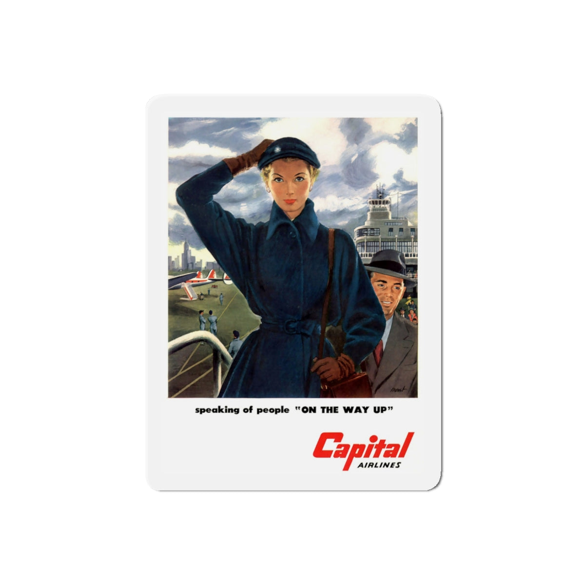 Capital Airlines advertisement (Magazine Illustration) Refrigerator Magnet