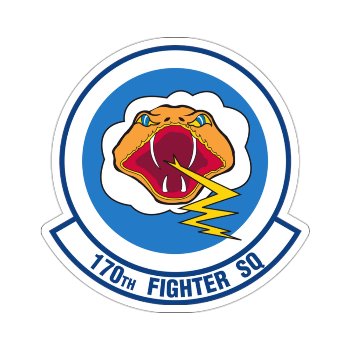 170 Fighter Squadron (U.S. Air Force) STICKER Vinyl Kiss-Cut Decal-2" × 2"-White-The Sticker Space