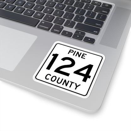 Pine County Route 124 MN (Minnesota) (Road Sign) STICKER Vinyl Kiss-Cut Decal