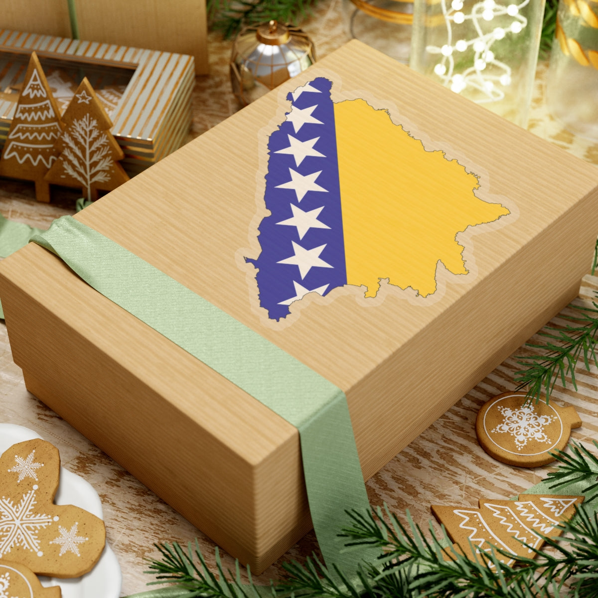 Bosnia and Herzegovina-Flagmap (Bosnia and Herzegovina) STICKER Vinyl Kiss-Cut Decal