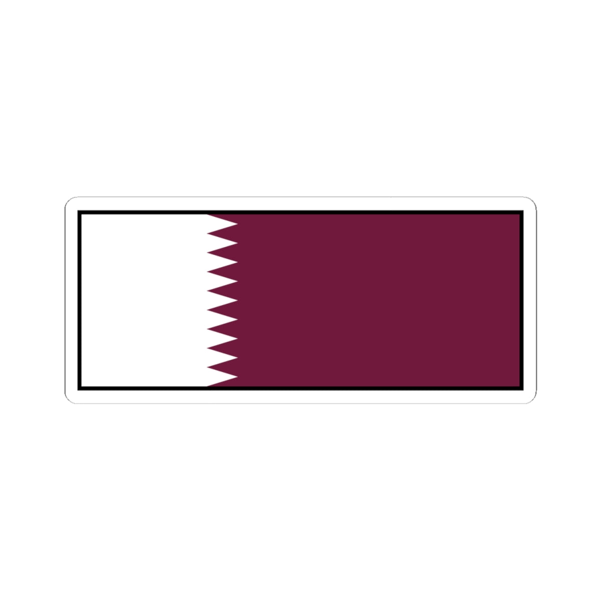 Flag of Qatar bordered (Qatar) STICKER Vinyl Kiss-Cut Decal