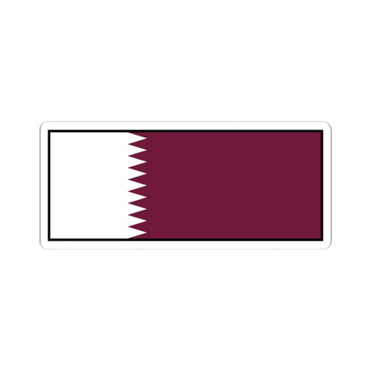 Flag of Qatar bordered (Qatar) STICKER Vinyl Kiss-Cut Decal